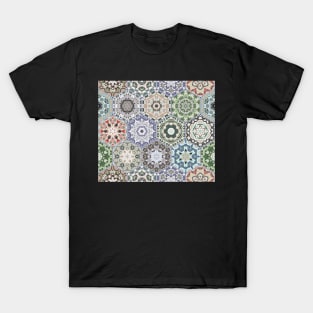 Hexagonal Oriental and ethnic motifs in patterns. T-Shirt